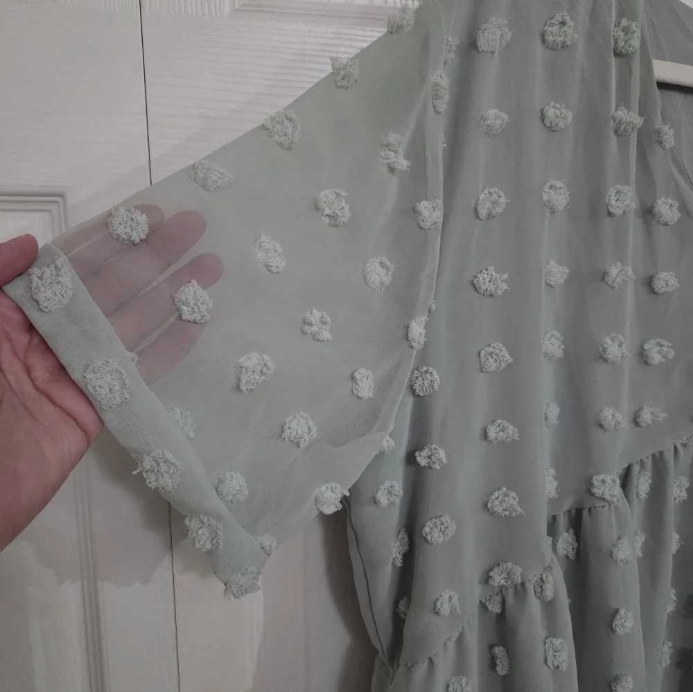 Hbeyyto Light Green Textured Dress Size 3XL - Picture 4 of 10